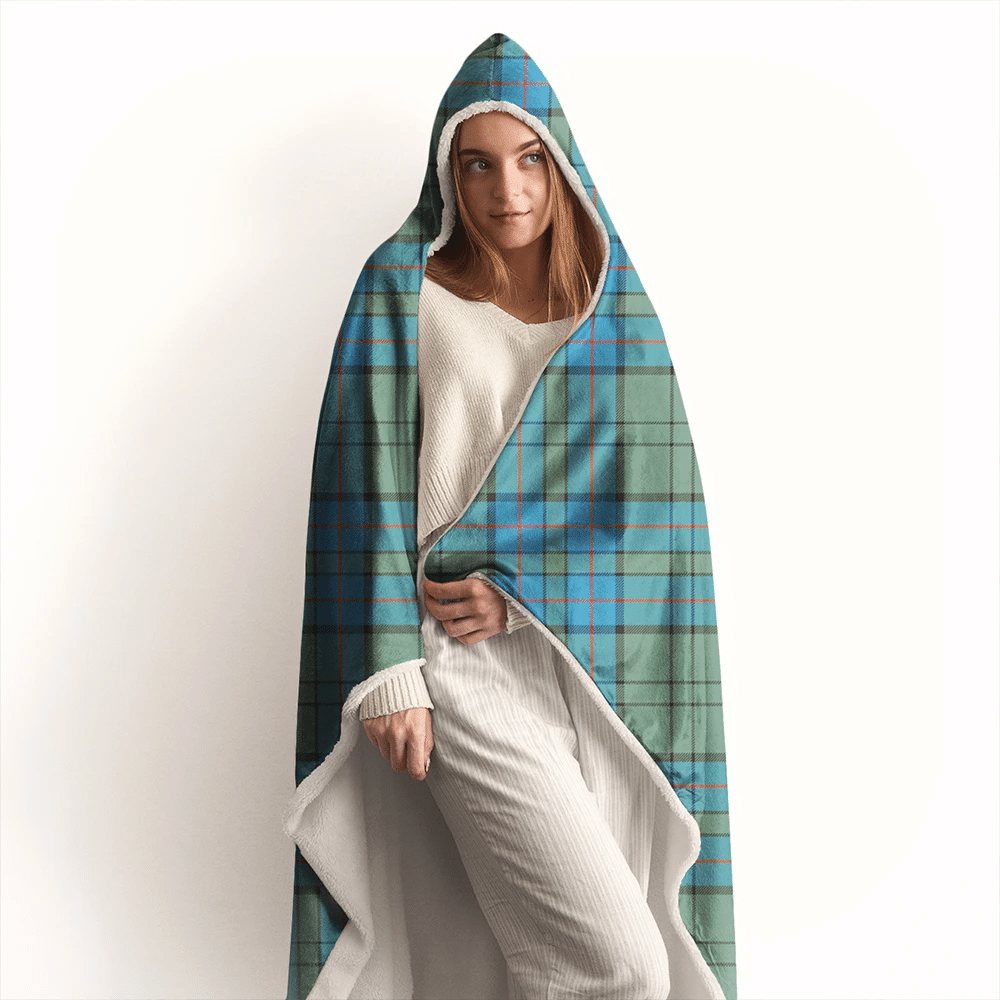 Lockhart Modern Tartan Crest Hooded Blanket