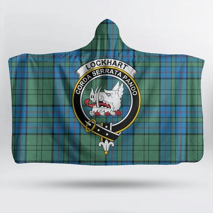 Lockhart Modern Tartan Crest Hooded Blanket