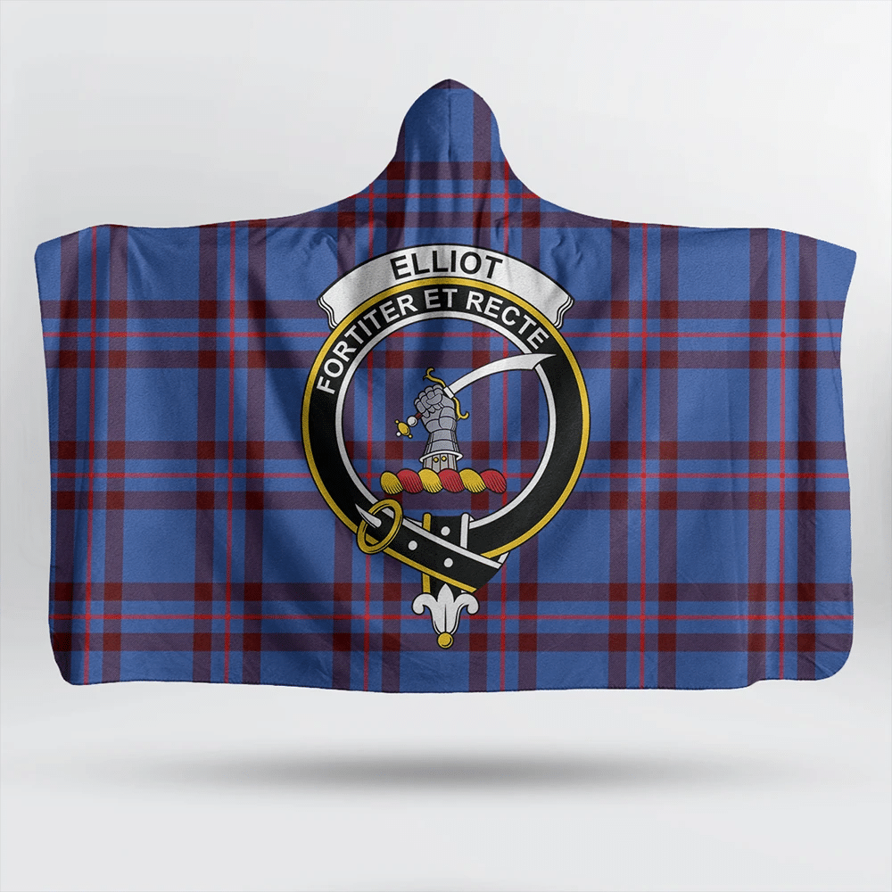 Elliot Modern Tartan Crest Hooded Blanket