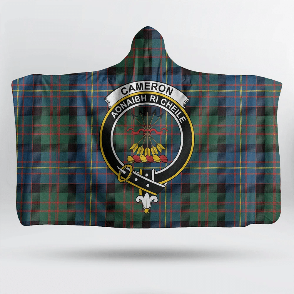 Cameron of Erracht Ancient Tartan Crest Hooded Blanket