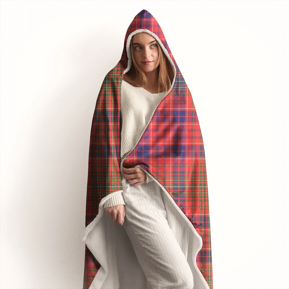 Lumsden Modern Tartan Crest Hooded Blanket