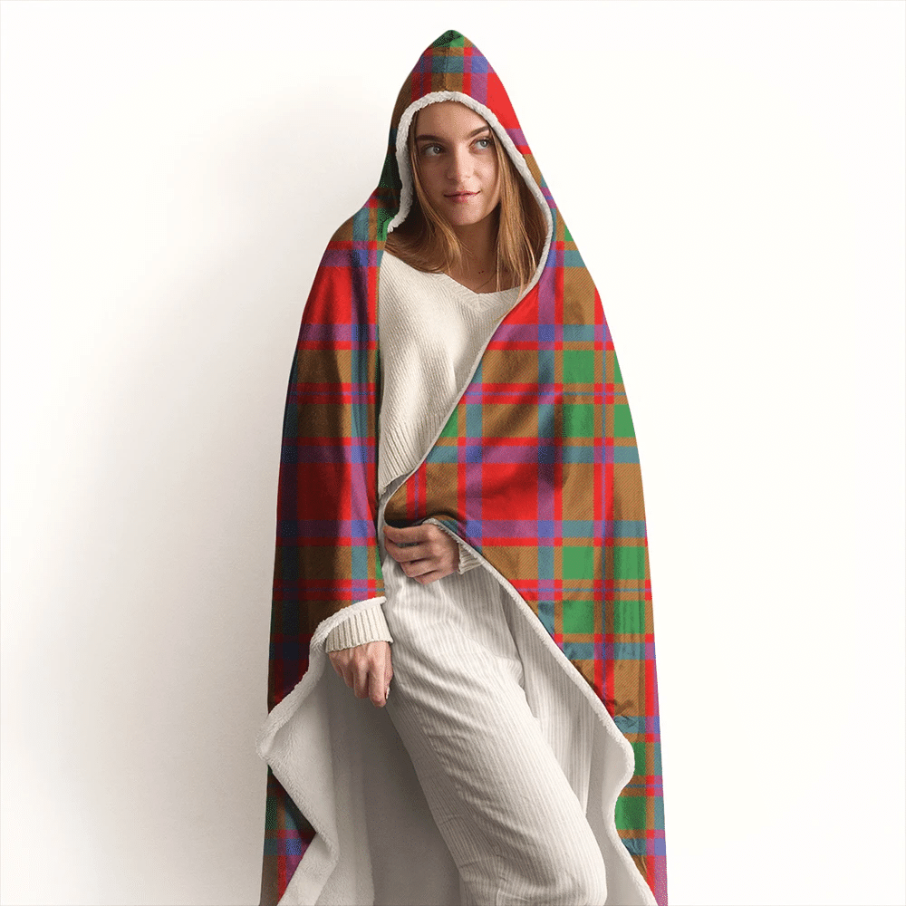 Stewart Hunting Modern Tartan Crest Hooded Blanket