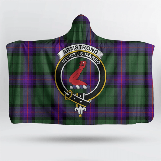 Armstrong Modern Tartan Crest Hooded Blanket