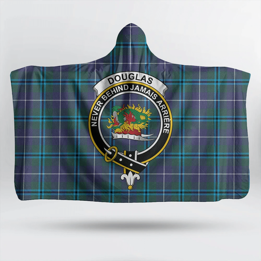 Douglas Modern Tartan Crest Hooded Blanket