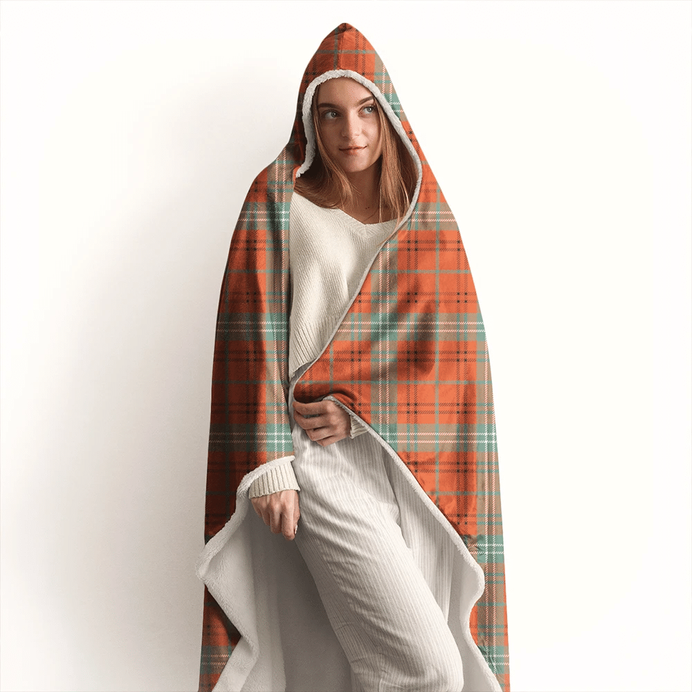 MacKintosh Hunting Weathered Tartan Crest Hooded Blanket