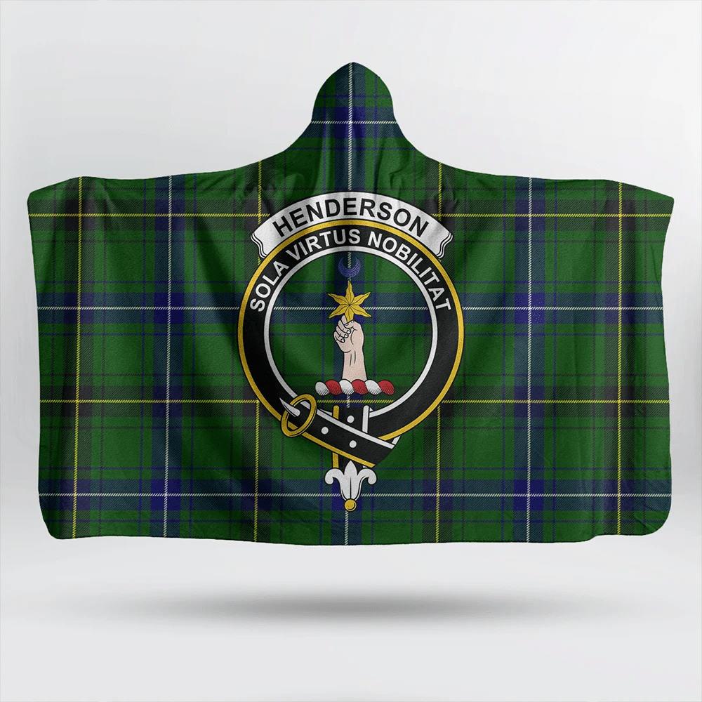 Henderson Modern Tartan Crest Hooded Blanket