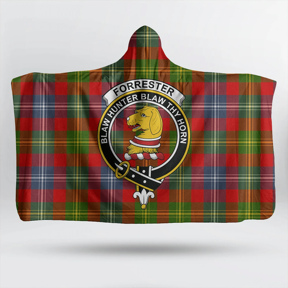 Forrester Tartan Crest Hooded Blanket