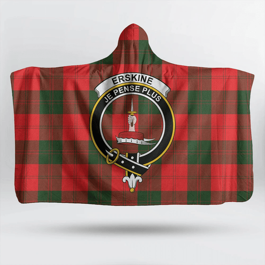 Erskine Modern Tartan Crest Hooded Blanket