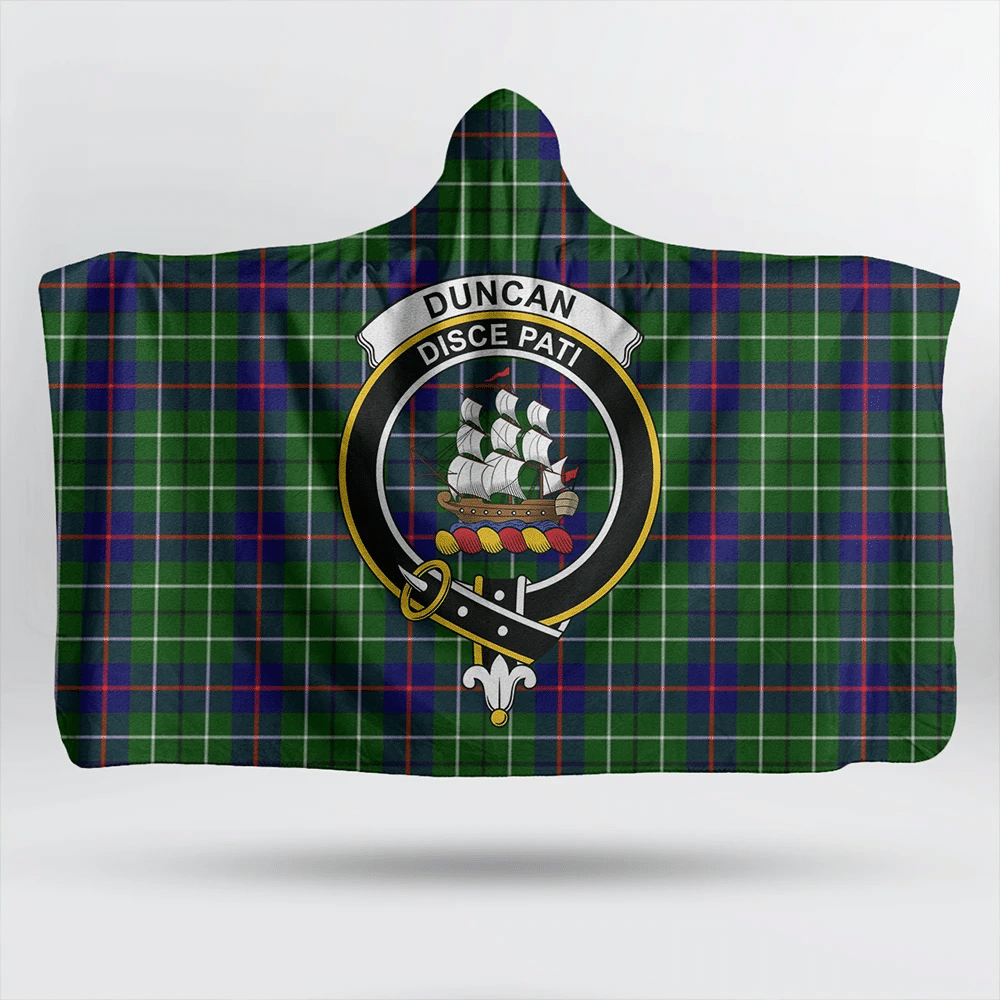 Duncan Modern Tartan Crest Hooded Blanket