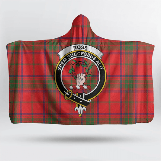 MacRae Hunting Ancient Tartan Crest Hooded Blanket