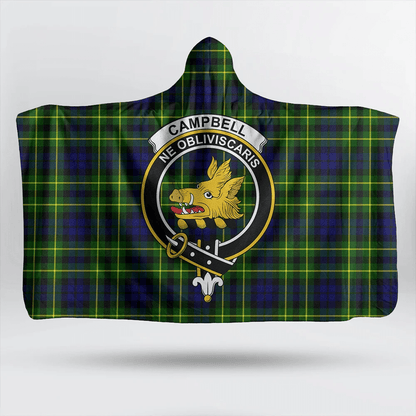 Campbell of Breadalbane Modern Tartan Crest Hooded Blanket