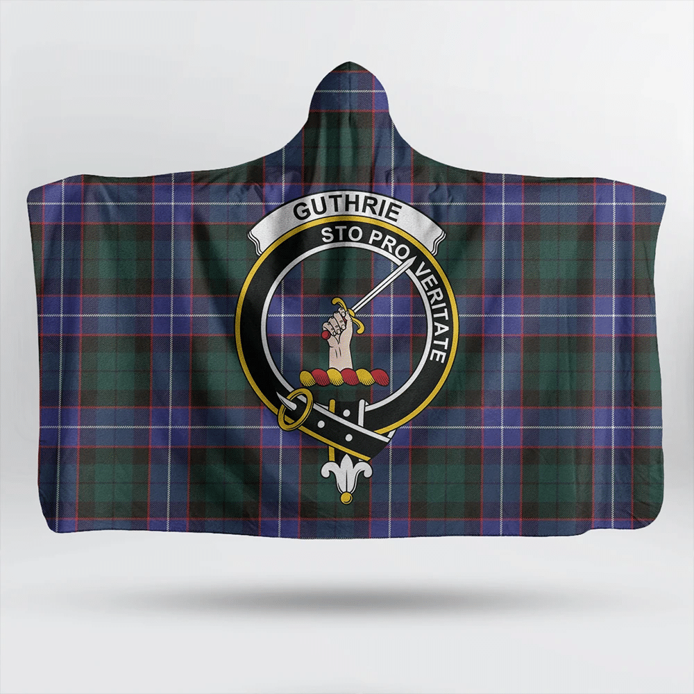 Guthrie Modern Tartan Crest Hooded Blanket