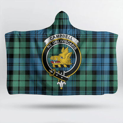 Campbell Ancient 01 Tartan Crest Hooded Blanket