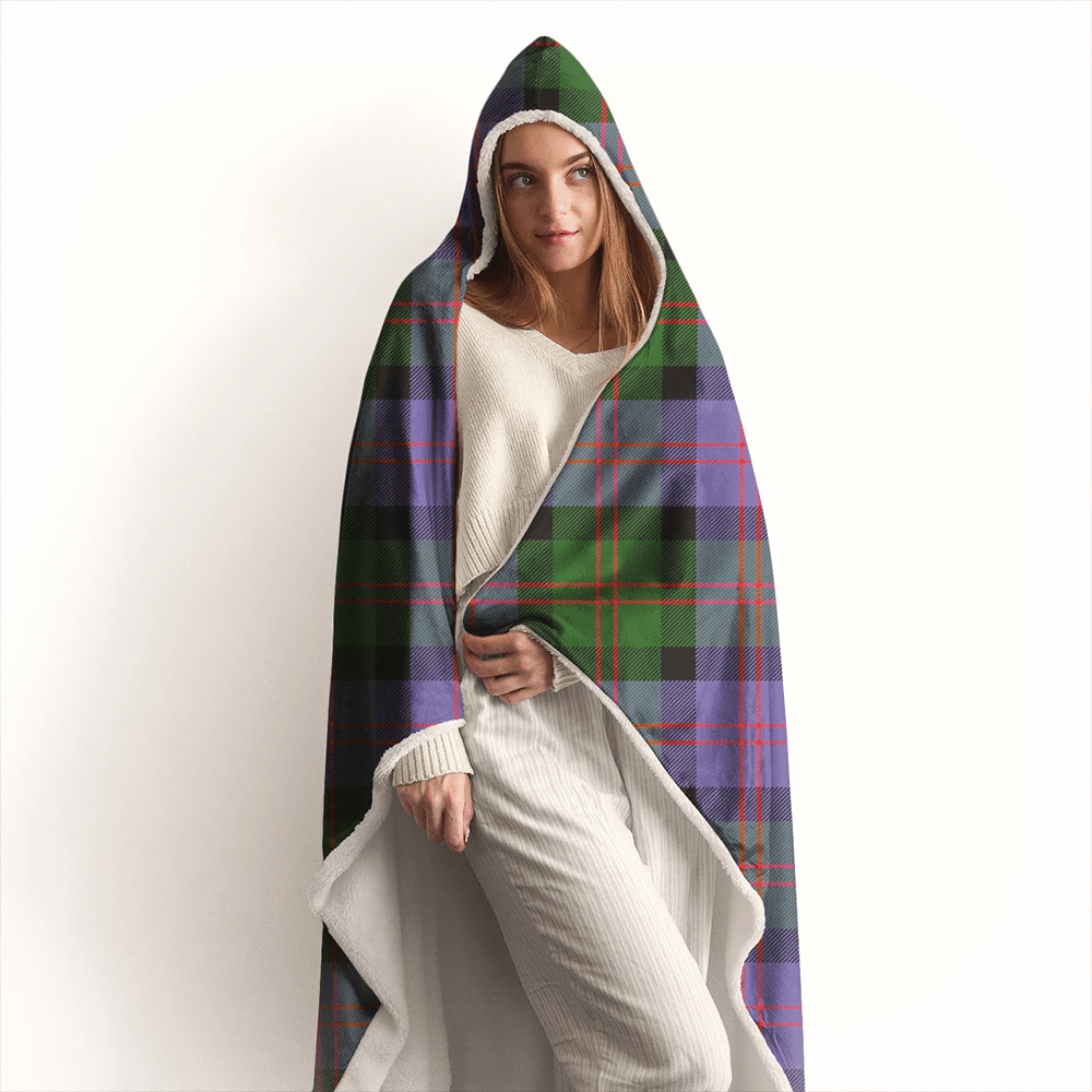 Blair Modern Tartan Crest Hooded Blanket