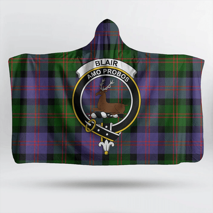 Blair Modern Tartan Crest Hooded Blanket