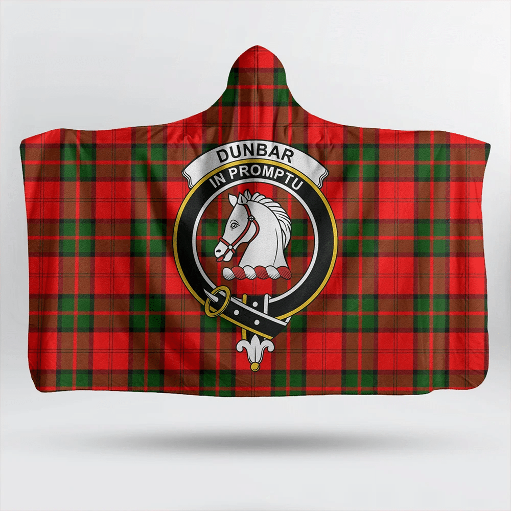 Dunbar Modern Tartan Crest Hooded Blanket