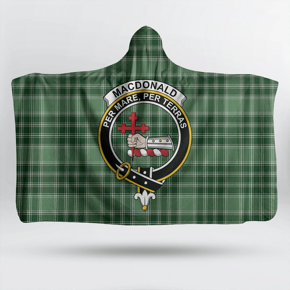 MacDonald Lord of the Isles Hunting Tartan Crest Hooded Blanket