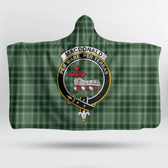 MacDonald Lord of the Isles Hunting Tartan Crest Hooded Blanket