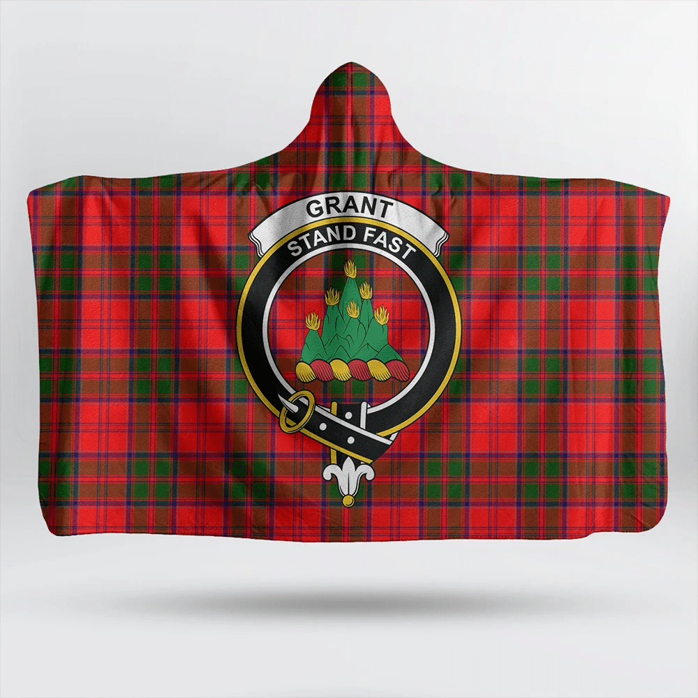 Grant Modern Tartan Crest Hooded Blanket