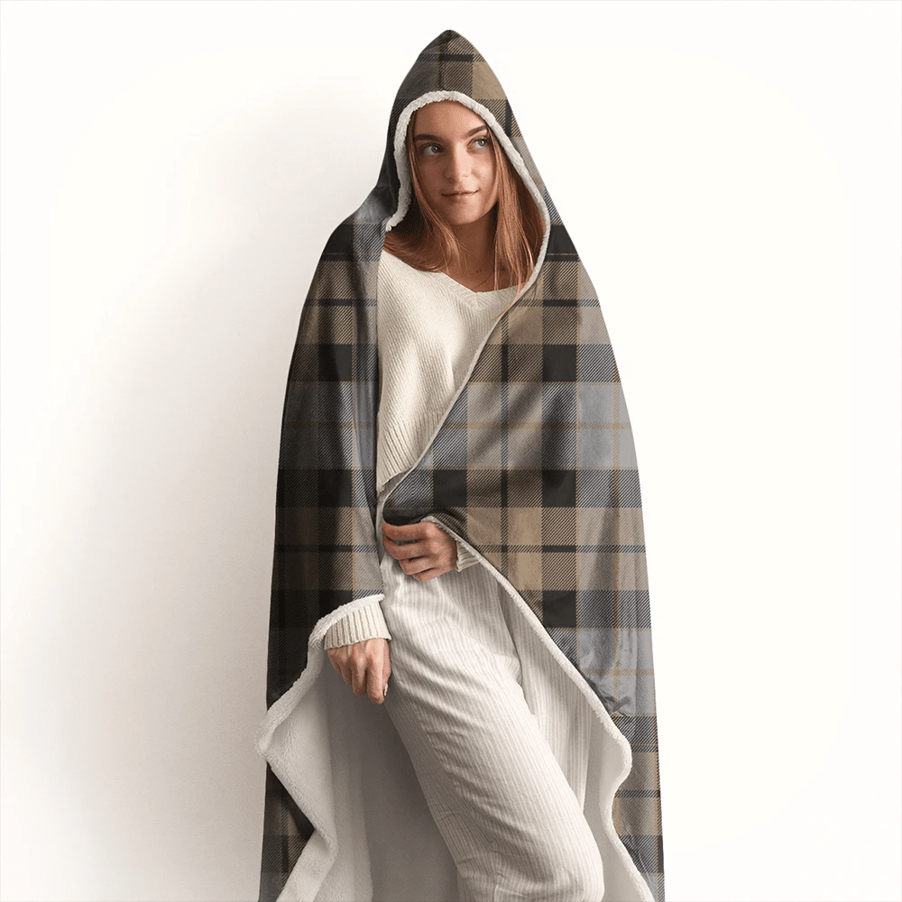 Sinclair Hunting Modern Tartan Crest Hooded Blanket