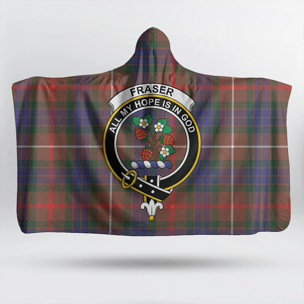 Fraser Hunting Modern Tartan Crest Hooded Blanket