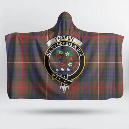 Fraser Hunting Modern Tartan Crest Hooded Blanket