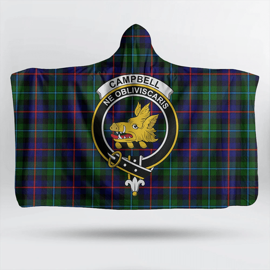 Campbell of Cawdor Modern Tartan Crest Hooded Blanket