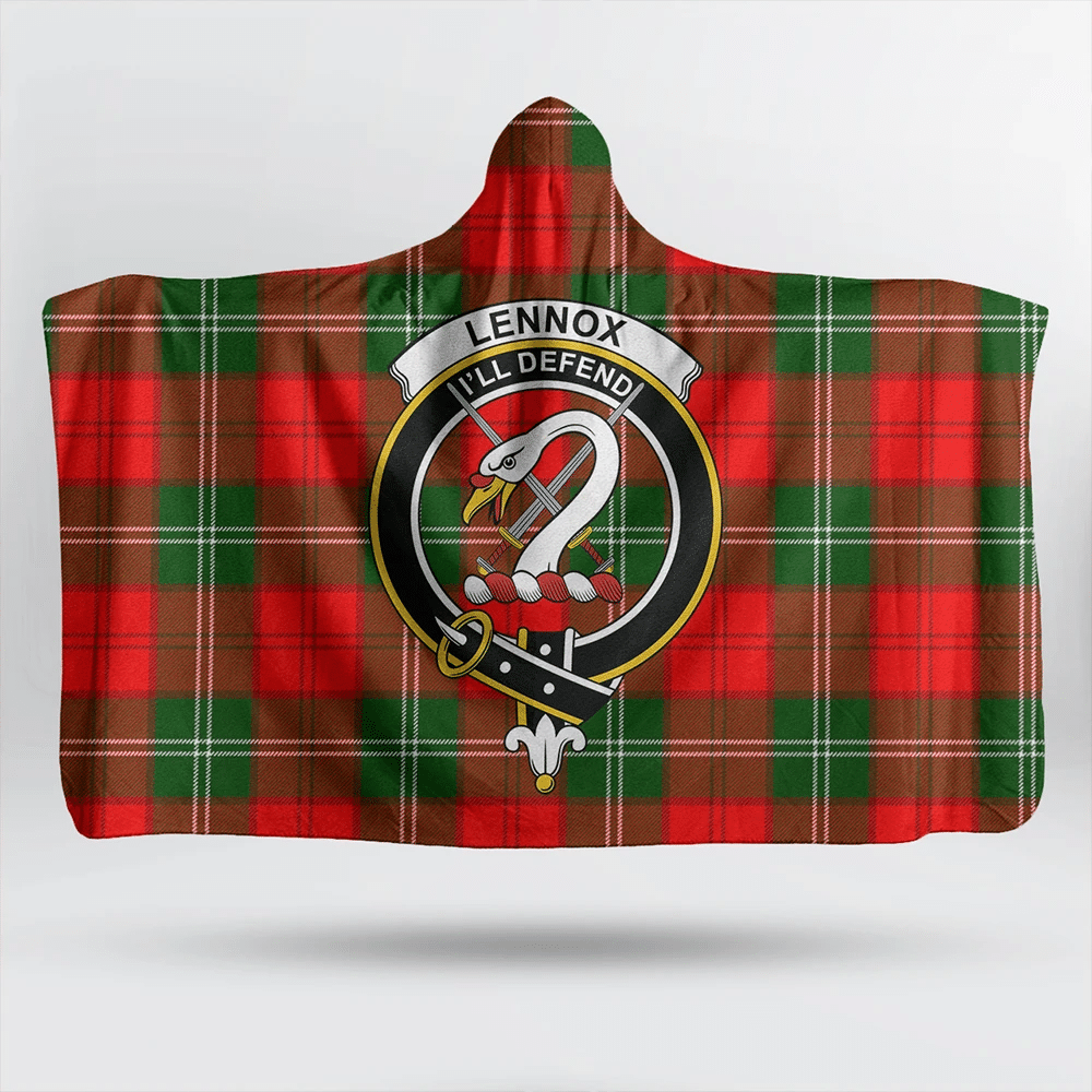 Lennox Modern Tartan Crest Hooded Blanket