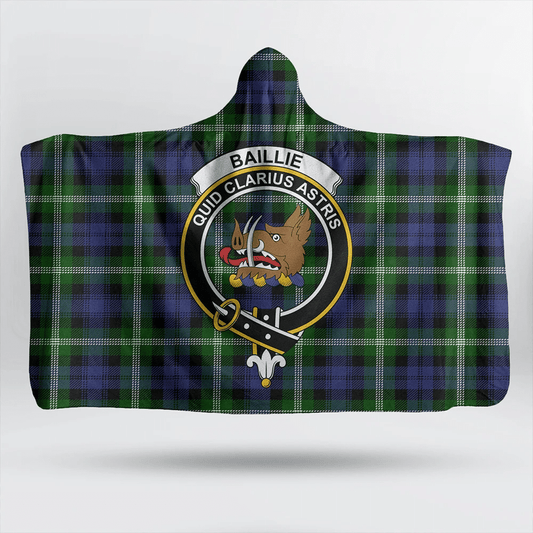 Baillie Modern Tartan Crest Hooded Blanket