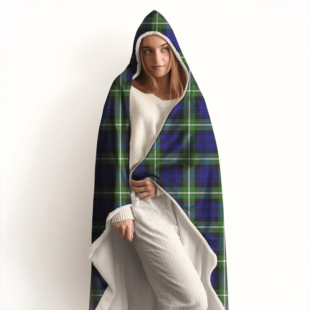 Lamont Modern Tartan Crest Hooded Blanket