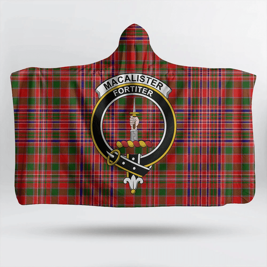 MacAlister Modern Tartan Crest Hooded Blanket