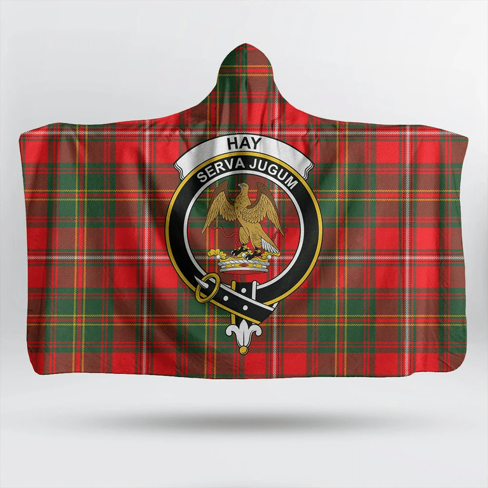 Hay Modern Tartan Crest Hooded Blanket