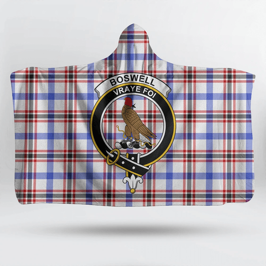 Boswell Modern Tartan Crest Hooded Blanket