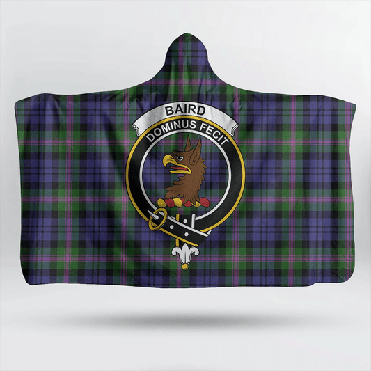 Baird Modern Tartan Crest Hooded Blanket