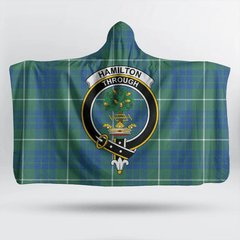 Hamilton Hunting Ancient Tartan Crest Hooded Blanket