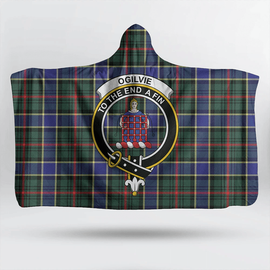 MacMillan Hunting Ancient Tartan Crest Hooded Blanket