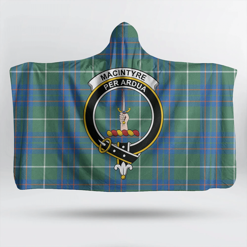 Seton Hunting Modern Tartan Crest Hooded Blanket