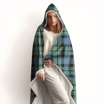 MacPherson Weathered Tartan Crest Hooded Blanket