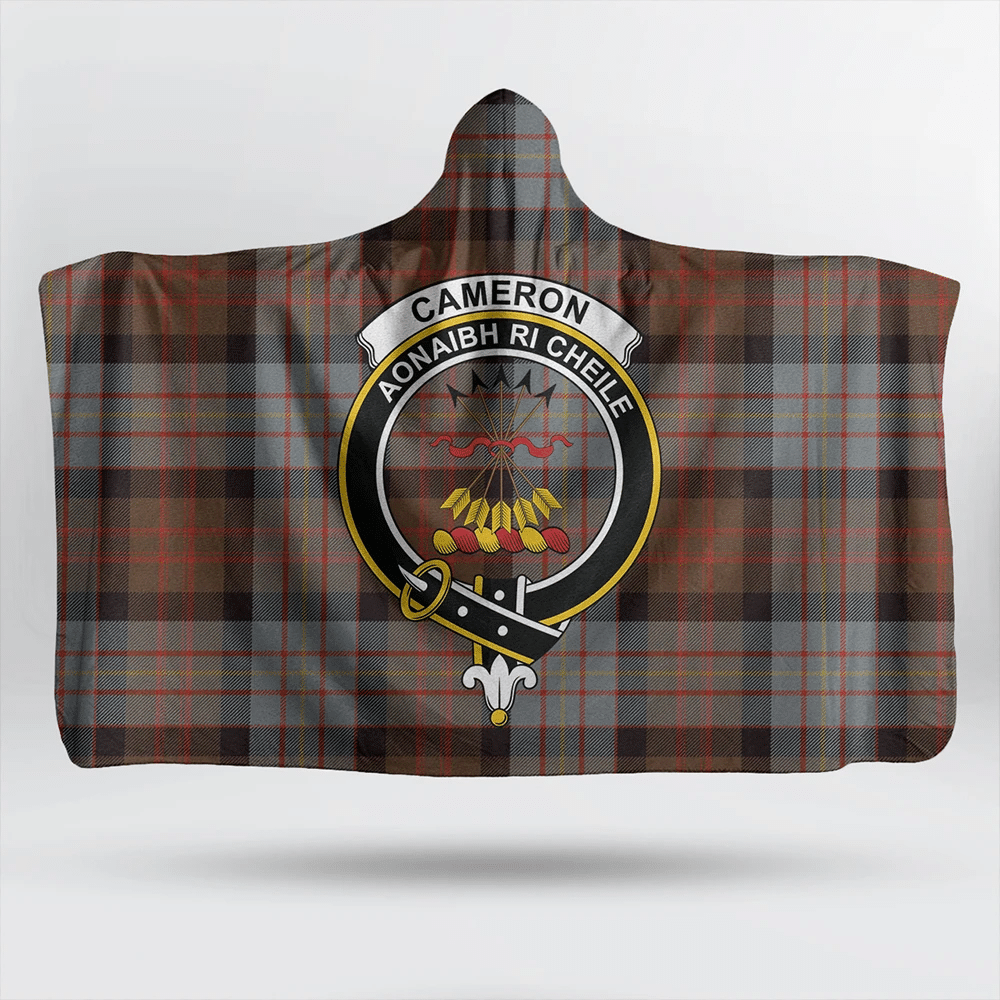 Cameron of Erracht Weathered Tartan Crest Hooded Blanket