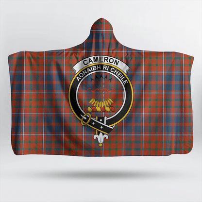 Cameron of Lochiel Ancient Tartan Crest Hooded Blanket