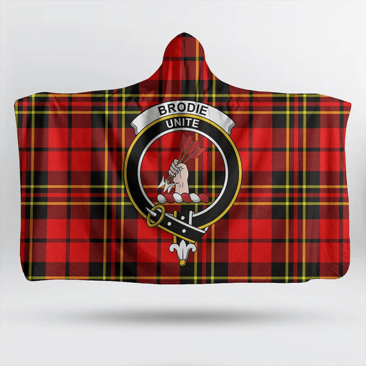 Brodie Modern Tartan Crest Hooded Blanket