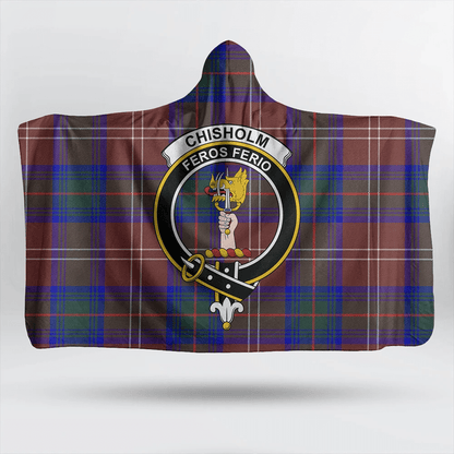 Chisholm Hunting Modern Tartan Crest Hooded Blanket