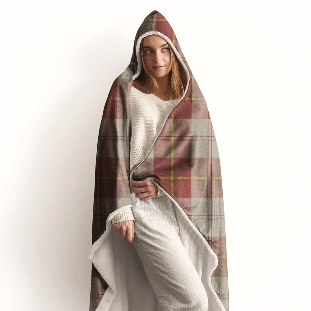 Cunningham Burgundy Dancers Tartan Crest Hooded Blanket