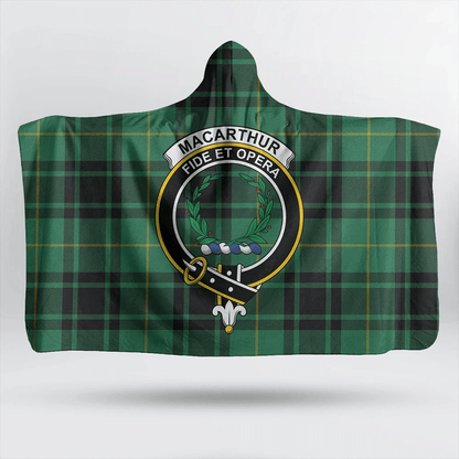 MacArthur Ancient Tartan Crest Hooded Blanket