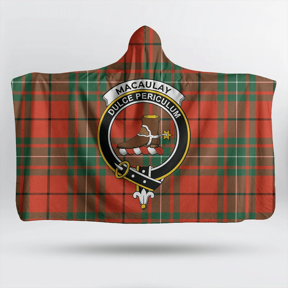 MacAulay Ancient Tartan Crest Hooded Blanket