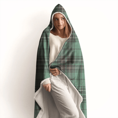 Sutherland Old Ancient Tartan Crest Hooded Blanket