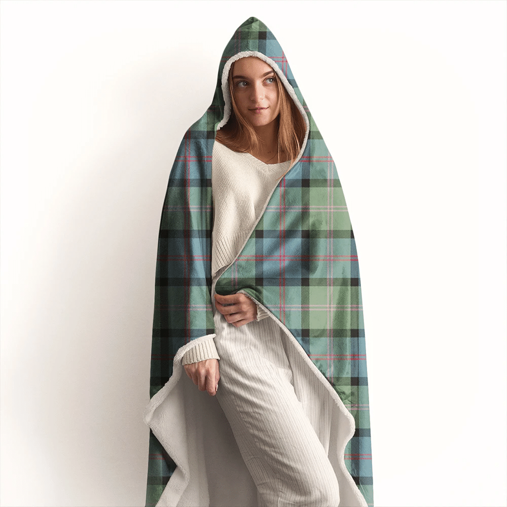 MacGillivray Hunting Ancient Tartan Crest Hooded Blanket