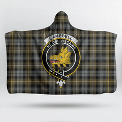 Campbell Argyll Weathered Tartan Crest Hooded Blanket