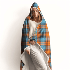 Stewart Hunting Weathered Tartan Crest Hooded Blanket
