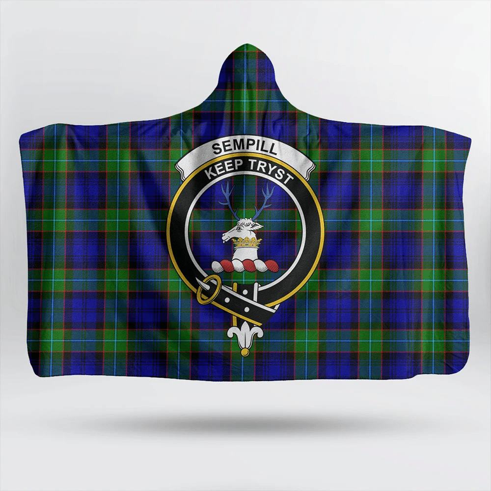 MacTavish Modern Tartan Crest Hooded Blanket